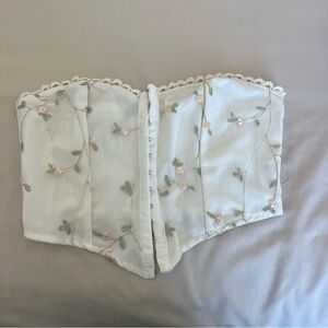 Floral Embroidered Corset Top